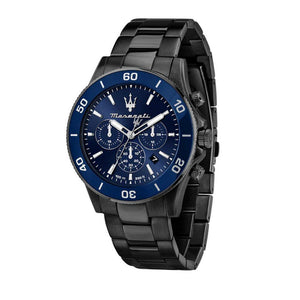 Buy Shop Maserati Competizione Chronograph Blue Dial Black Steel Strap Watch For Men - R8873600005 USA Online