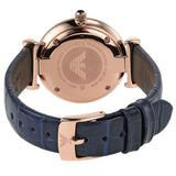 Buy Shop Emporio Armani Gianni T-Bar Quartz Blue Dial Blue Leather Strap Watch for Women - AR11424 USA Online