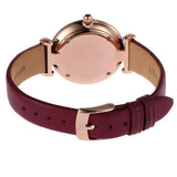 Buy Shop Emporio Armani Gianni T Bar Crystals Maroon Dial Maroon Leather Strap Watch for Women - AR11487 USA Online