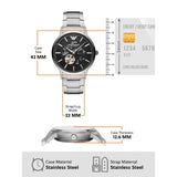 Buy Shop Emporio Armani Meccanico Automatic Black Dial Silver Steel Strap Watch For Men - AR60055 USA Online