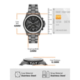 Buy Shop Michael Kors Everest Chronograph Black Dial Grey Steel Strap Watch For Women - MK6974 USA Online