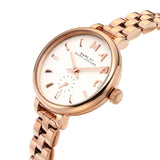 Marc Jacobs Sally White Dial Rose Gold Stainless Steel Strap Watch for Women - MBM8643