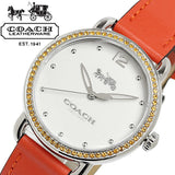 Buy Shop Coach Delancey White Dial Orange Leather Strap Watch for Women - 14502880 USA Online