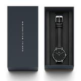 Buy Shop Daniel Wellington Classic Petite Sheffield Black Dial Black Leather Strap Watch For Women - DW00100236 USA Online