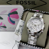 Buy Shop Fossil Boyfriend Multifunction Silver Dial Silver Steel Strap Watch for Women - ES3883 USA Online