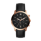 Buy Shop Fossil Neutra Chronograph Black Dial Black Leather Strap Watch for Men - FS5381 USA Online