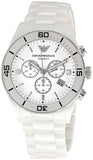 Buy Shop Emporio Armani Ceramic Chronograph White Dial White Ceramic Strap Watch For Men - AR1424 USA Online