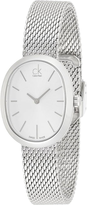 Buy Shop Calvin Klein Incentive Silver Dial Silver Mesh Bracelet Watch for Women - K3P23126 USA Online