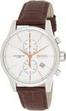 Hugo Boss Jet White Dial Brown Leather Strap Watch for Men - 1513280