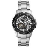 Buy Shop Fossil FB-01 Automatic Skeleton Black Dial Silver Steel Strap Watch for Men - ME3190 USA Online