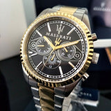 Buy Shop Maserati Competizione Chronograph Black Dial Two Tone Steel Strap Watch For Men - R8853100016 USA Online