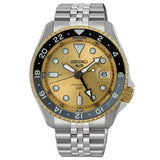 Buy Shop Seiko 5 Sports GMT Automatic 70th Anniversary Taiwan Limited Edition Gold Dial Silver Steel Strap Watch For Men - SSK044K1 USA Online