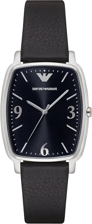 Buy Shop Emporio Armani Epsilon Quartz Black Dial Black Leather Strap Watch For Men - AR2490 USA Online