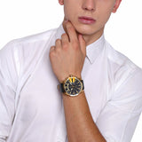Buy Shop Diesel Mega Chief Chronograph Black Dial Black Leather Strap Watch For Men - DZ4344 USA Online