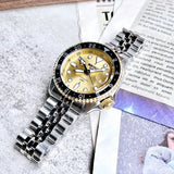 Buy Shop Seiko 5 Sports GMT Automatic 70th Anniversary Taiwan Limited Edition Gold Dial Silver Steel Strap Watch For Men - SSK044K1 USA Online