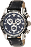 Buy Shop Versace V Ray Chronograph Quartz Black Dial Black Leather Strap Watch For Men - VE2I00121 USA Online