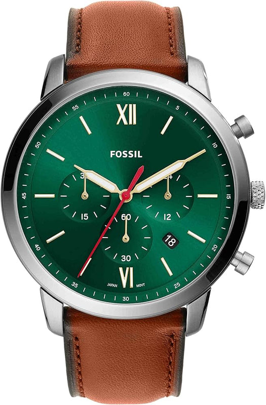 Buy Shop Fossil Neutra Chronograph Green Dial Brown Leather Strap Watch for Men - FS5735 USA Online