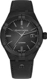 Maurice Lacroix Automatic Date Black Dial Black Leather Strap Watch For Men - AI6008-PVB01-330-1