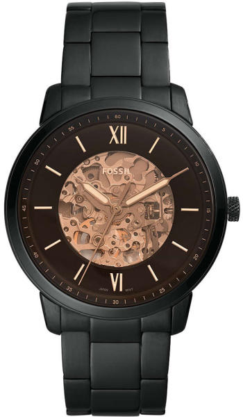 Buy Shop Fossil Neutra Automatic Skeleton Black Dial Black Steel Strap Watch for Men - ME3183 USA Online