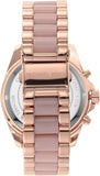 Buy Shop Michael Kors Bradshaw Chronograph Pink Dial Two Tone Steel Strap Watch For Women - MK6830 USA Online