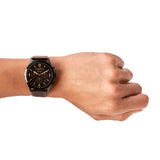 Buy Shop Fossil Forrester Chronograph Black Dial Brown Leather Strap Watch for Men - FS5608 USA Online
