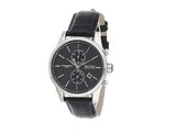 Hugo Boss Jet Black Dial Black Leather Strap Watch for Men - 1513279