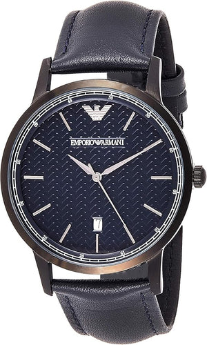 Buy Shop Emporio Armani Renato Blue Dial Blue Leather Strap Watch For Men - AR2479 USA Online