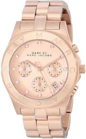 Buy Shop Marc Jacobs Blade Chronograph Rose Gold Dial Rose Gold Steel Strap Watch for Women - MBM3102 USA Online