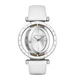 Buy Shop Michael Kors Averi Silver Dial White Leather Strap Watch for Women - MK2524 USA Online