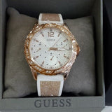 Buy Shop Guess Swirl Quartz Silver Dial White Rubber Strap Watch For Women - W1096l2 USA Online