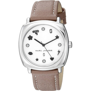 Buy Shop Marc Jacobs Mandy Silver Dial Brown Leather Strap Watch for Women - MJ1563 USA Online