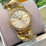 Buy Shop Michael Kors Nini Three Hand Gold Dial Gold Steel Strap Watch For Women - MK3235 USA Online