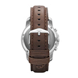 Buy Shop Fossil Grant Chronograph White Dial Brown Leather Strap Watch for Men - FS4735 USA Online