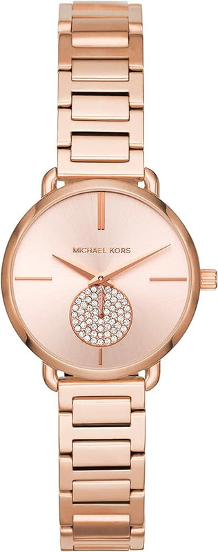 Buy Shop Michael Kors Portia Analog Quartz Rose Gold Dial Rose Gold Steel Strap Watch For Women - MK3839 USA Online