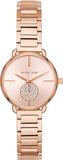 Buy Shop Michael Kors Portia Analog Quartz Rose Gold Dial Rose Gold Steel Strap Watch For Women - MK3839 USA Online