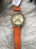 Buy Shop Michael Kors Parker Champagne Dial Orange Leather Strap Watch for Women - MK2279 USA Online