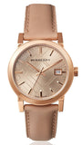 Burberry The City Beige Dial Beige Leather Strap Watch for Women - BU9109