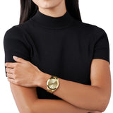 Buy Shop Michael Kors Slim Runway Gold Dial Gold Stainless Steel Strap Watch for Women - MK3179 USA Online