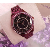 Buy Shop Michael Kors Lauryn Black Dial Purple Steel Strap Watch for Women - MK3724 USA Online