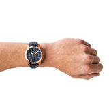 Buy Shop Fossil Grant Chronograph Blue Dial Blue Leather Strap Watch for Men - FS4835 USA Online