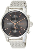 Hugo Boss Jet Chronograph Grey Dial Silver Mesh Bracelet Watch for Men - 1513440