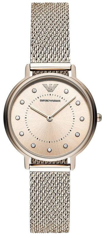 Buy Shop Emporio Armani Kappa Pink Dial Pink Mesh Bracelet Watch For Women - AR11129 USA Online