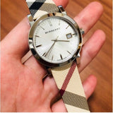 Buy Shop Burberry The City White Dial Brown Leather Strap Watch for Women - BU9113 USA Online