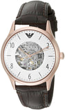 Buy Shop Emporio Armani Meccanico White Dial Brown Leather Strap Watch For Men - AR1920 USA Online