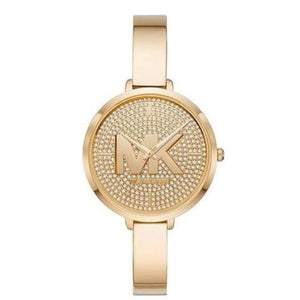 Buy Shop Michael Kors Parker Crystals Gold Dial Gold Steel Strap Watch For Women - MK4469 USA Online