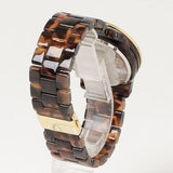 Buy Shop Michael Kors Runway Chronograph Gold Dial Brown Acetate Strap Watch for Women - MK7475 USA Online