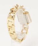 Buy Shop Michael Kors Chain Lock Analog Crystals Silver Dial Gold Steel Strap Watch for Women - MK4809 USA Online