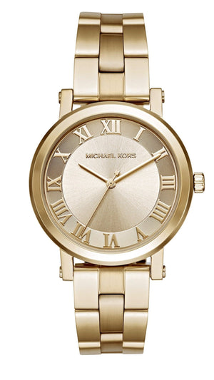 Buy Shop Michael Kors Norie Gold Dial Gold Steel Strap Watch for Women - MK3560 USA Online