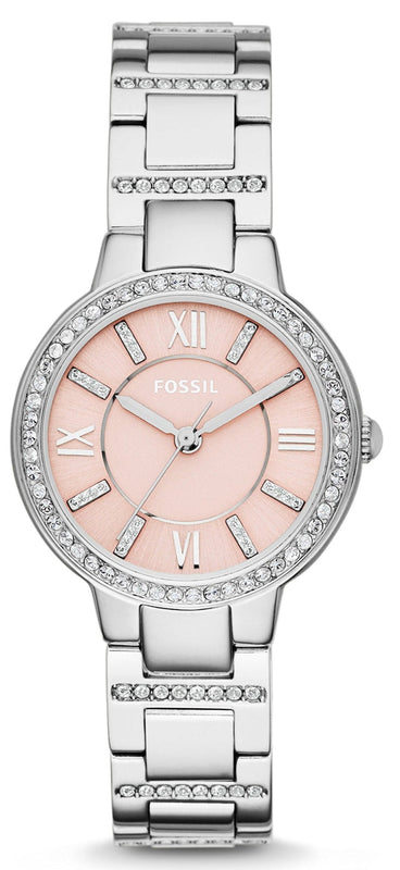 Buy Shop Fossil Virginia Pink Dial Silver Steel Strap Watch for Women - ES3504 USA Online