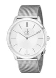 Buy Shop Calvin Klein Minimal Silver Dial Silver Mesh Bracelet Watch for Men - K3M21126 USA Online